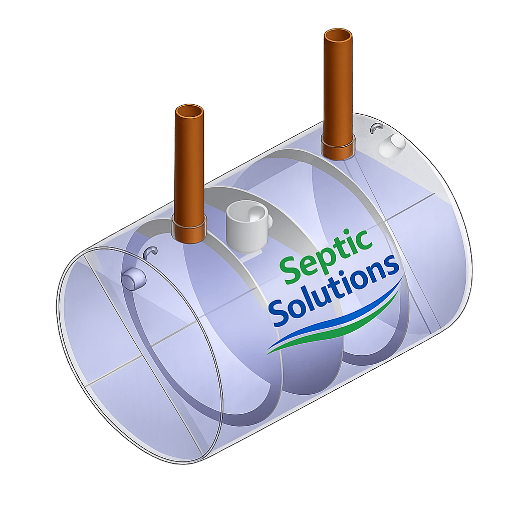 Трикамерна септична яма 1500L